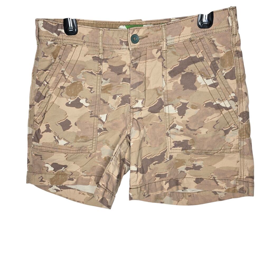 Anthropologie The Wanderer Tan Brown Camo Utility Shorts Size 27 - Picture 1 of 5